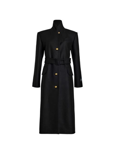 single-breasted wool coat