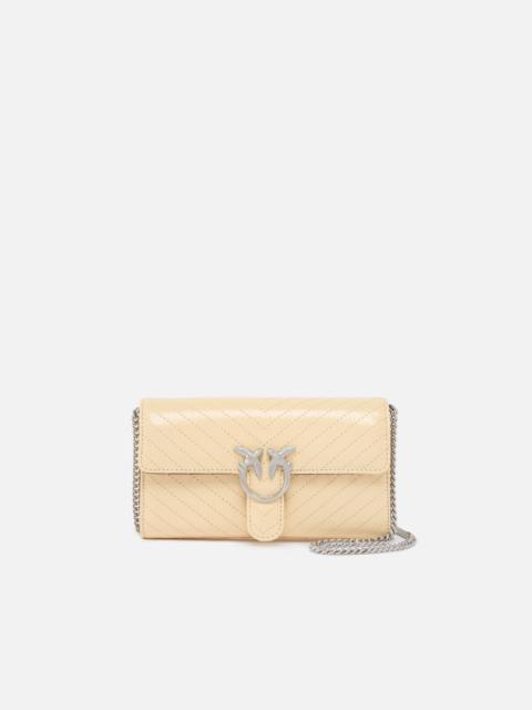 PINKO LOVE BAG ONE SMALL CROSSBODY BAG IN LEATHER