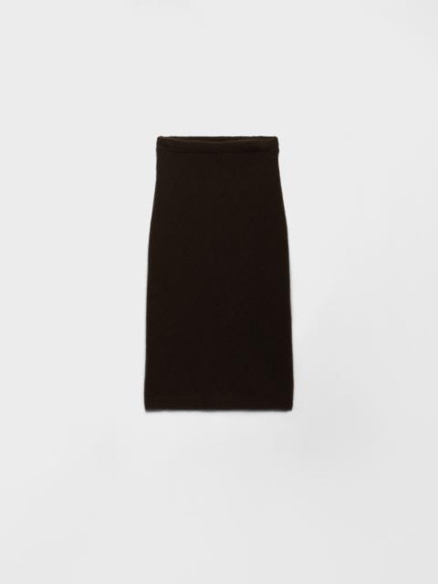 Prada Openwork cashmere knit skirt