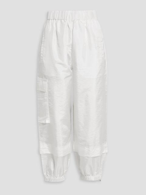 Tibi Cropped crinkled-shell tapered pants