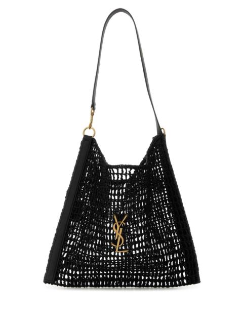 SAINT LAURENT Saint Laurent Men Black Raffia Shopping Bag