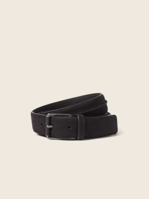 ZEGNA DARK BROWN NUBUCK BELT