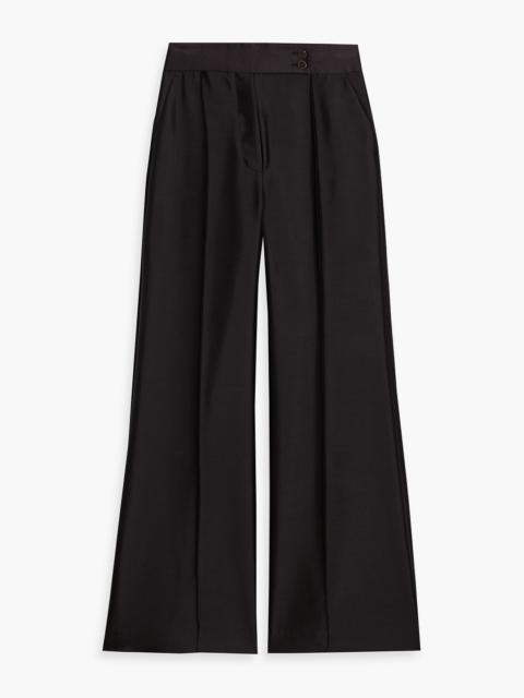 Zimmermann Wool and silk-blend duchesse-satin wide-leg pants