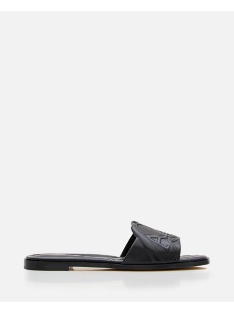Alexander McQueen Alexander Mcqueen Women Flat Leather Slide Sandal