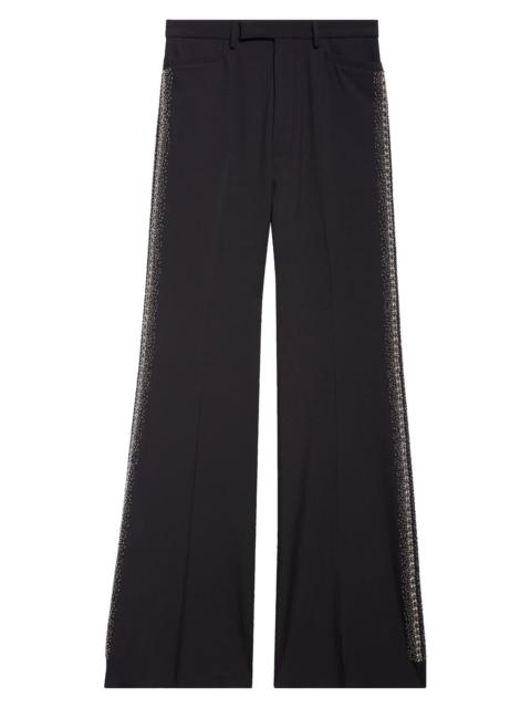 AMIRI AMIRI Crystal Stripe Flare Leg Pants in Black at Nordstrom