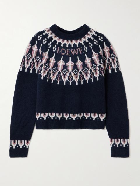 Loewe Sequin-embellished Fair Isle Wool-blend Sweater