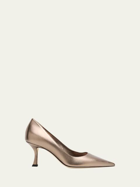JIMMY CHOO 70mm Auria Metallic Leather Pumps