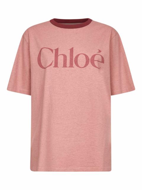 Chloé Pink cotton oversized logo T-Shirt
