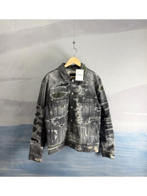 Givenchy Givenchy Dark Grey Distressed Washed Denim Jacket