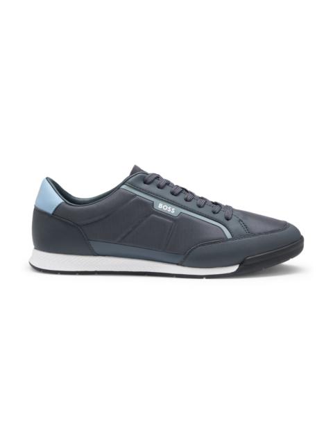 BOSS MIXED-MATERIAL TRAINERS WITH CONTRAST BACK TAB