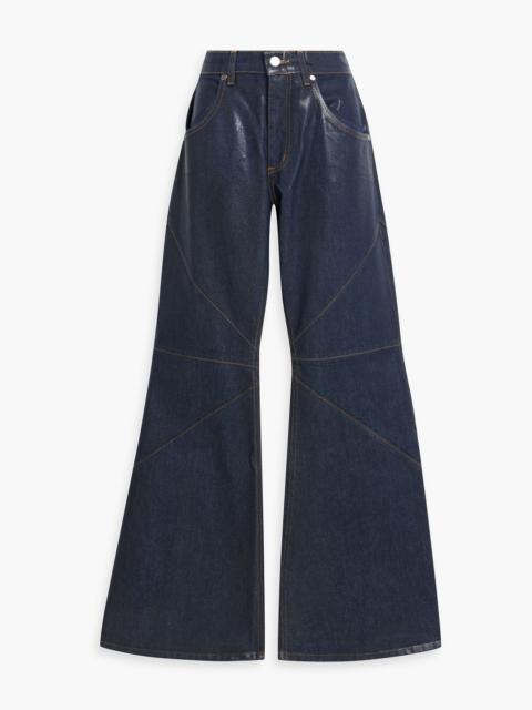 Other Designers Bowie coated mid-rise wide-leg jeans