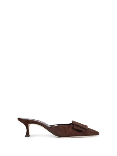 Manolo Blahnik Maysale Suede Mules