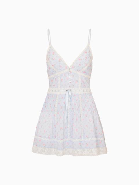 LoveShackFancy Zirelle Floral Cotton Lace-Trimmed Mini Dress