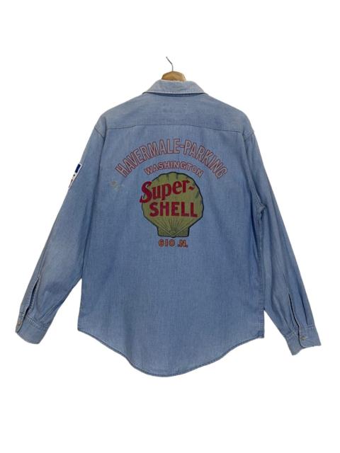 Other Designers Vintage 90s Sugar Cane Big Logo Button Ups Denim Tee