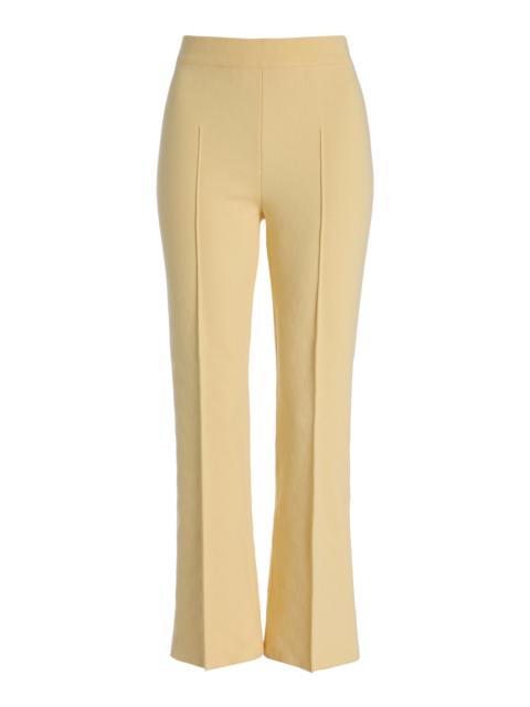 HIGH SPORT Kick Stretch-Cotton Knit Cropped Pants yellow
