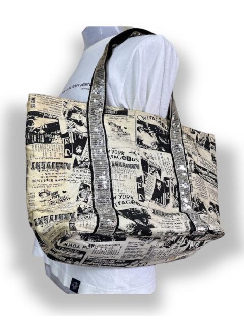 Newspaper Printed Tote Bag Vintage Outrageous
