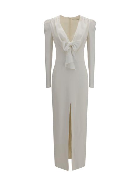 Alessandra Rich Alessandra Rich V-neck Dress with Bow White