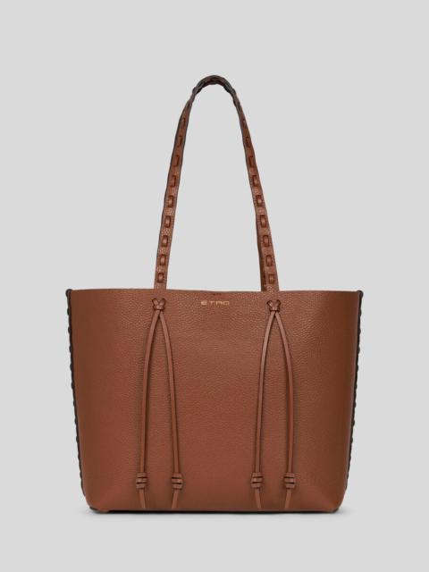 Etro ETRO ESSENTIAL MEDIUM LEATHER TOTE BAG WITH THREADING
