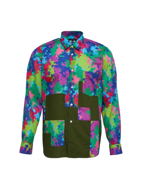 Comme des Garçons Homme Plus Camo Pattern Print Long Sleeve Shirt