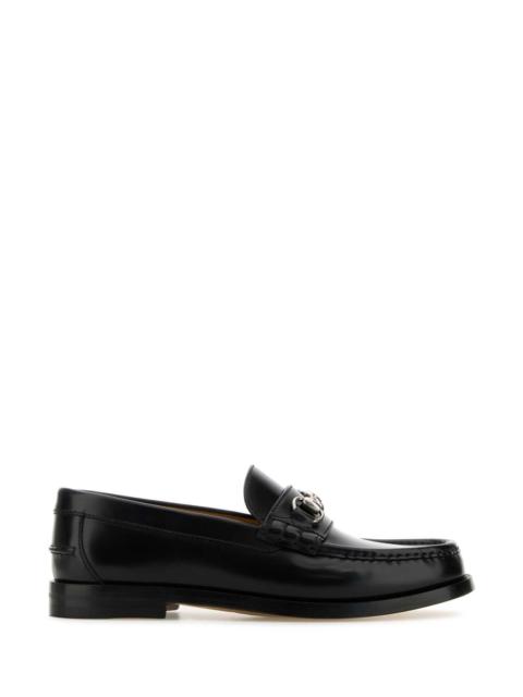 GUCCI Gucci Men Black Leather Loafers