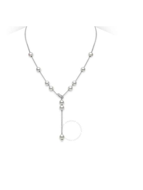 MIKIMOTO Mikimoto Pearl 18K White Gold Pearls in Motion Necklace
