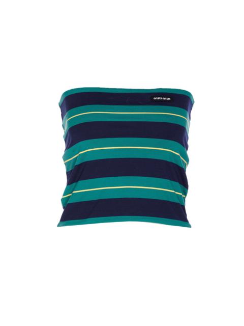 Miu Miu Women Striped Jersey Top