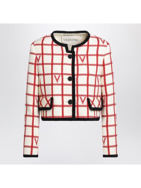 Valentino Valentino Ivory Jacket With Check Vlogo Pattern Women