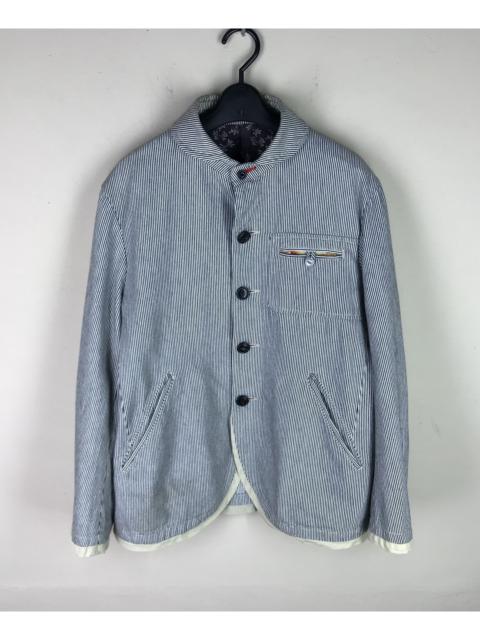 Other Designers PPFM Thin Blue Stripe Pattern Button Jacket