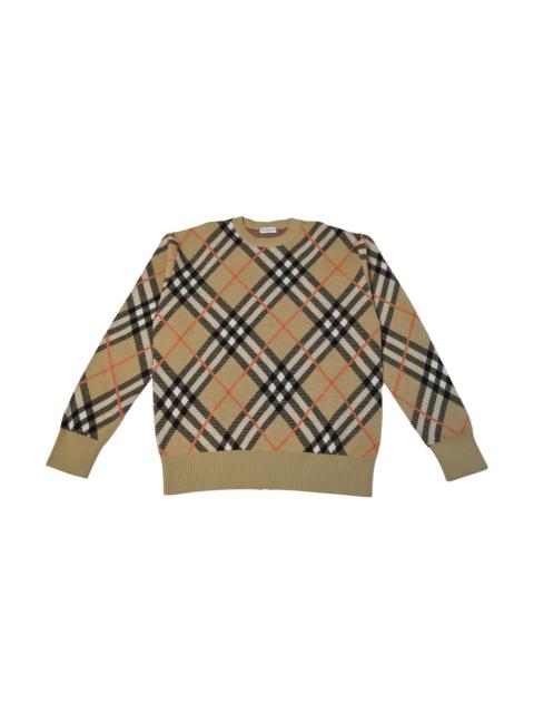 Burberry Burberry Check Wool Mohair Blend Sweaters Beige