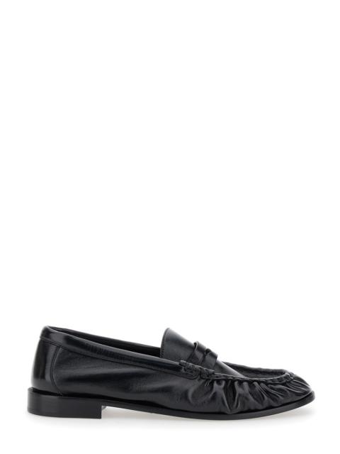 SAINT LAURENT Saint Laurent Men Black Loafers With Cassandre In Leather Man