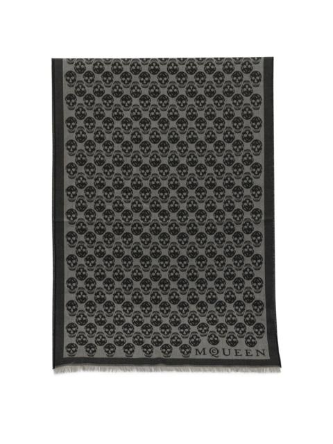 Alexander McQueen Alexander McQueen Wool Cotton Silk Scarf Grey