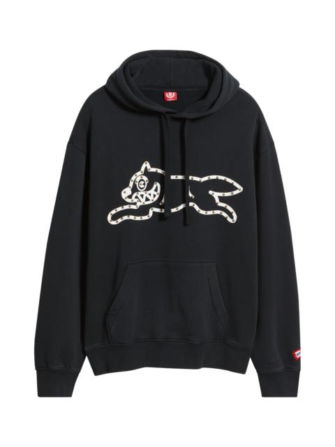 ICECREAM ICECREAM Park Stud Logo Cotton French Terry Hoodie in Black at Nordstrom