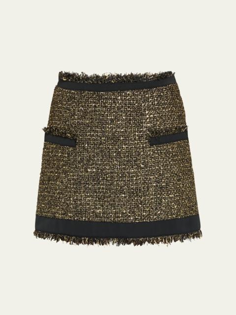 ULLA JOHNSON Aleena Sparkly Tweed Mini Skirt