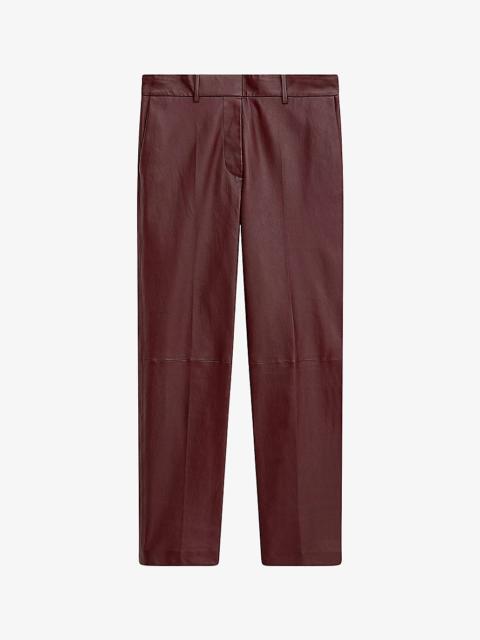 Coleman regular-fit mid-rise leather trousers