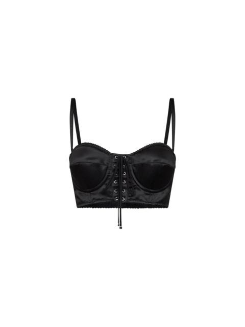 Dolce & Gabbana Dolce & Gabbana Women Black Stretch Satin Bustier Top
