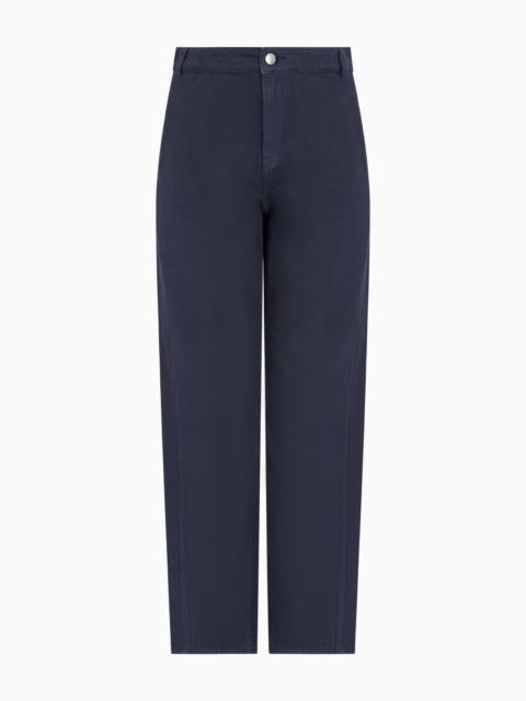 EMPORIO ARMANI J4H ICON OVAL-LEG JEANS IN GARMENT-DYED DRILL
