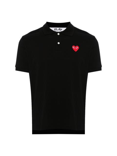 Comme des Garçons PLAY UNISEX POLO SHIRT RED HEART - BLACK