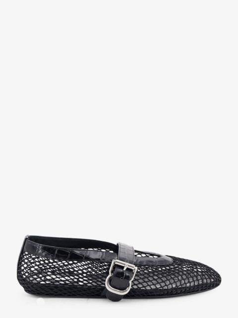 Alaïa Alaia Flat Leather Ballerinas With Crocodile Effect