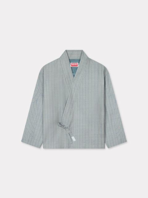 KENZO 'KENZO Leaf Stripe' kimono jacket in wool jacquard