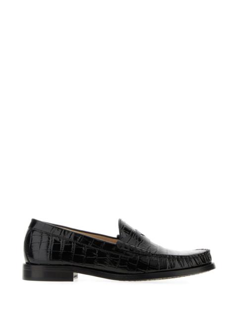 Stuart Weitzman Black leather Lottie loafers