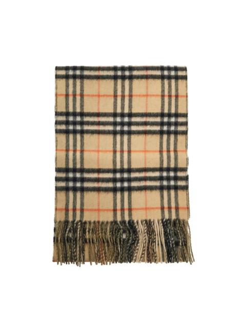 REVERSIBLE CHECK CASHMERE SCARF