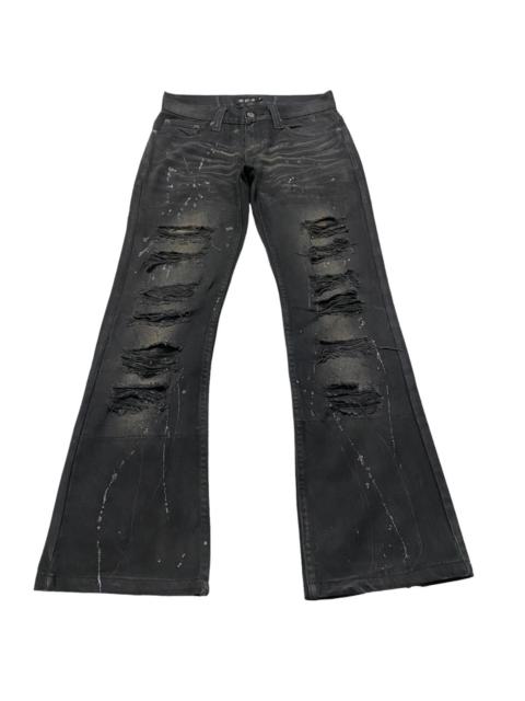 Le Grande Bleu (L.G.B.) - Japanese Brand K.U.I Denim Flares Coated Distressed Jeans