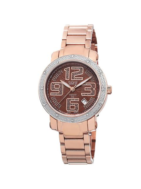 Other Designers Burgi - Burgi Rose Gold-tone Stainless Steel Diamond Bezel Ladies Watch BUR091RG
