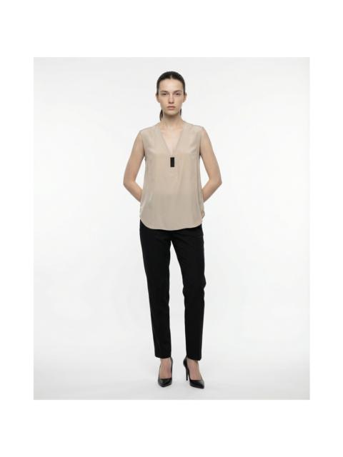 Brunello Cucinelli Brunello Cucinelli Sand Silk Sleeveless Blouse