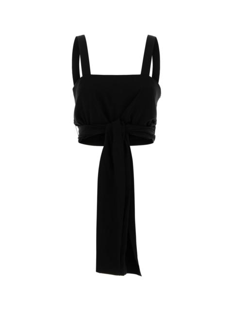 Chloé Chloe Women Canotta Corta Con Nastri Sul Davanti In Crêpe De C