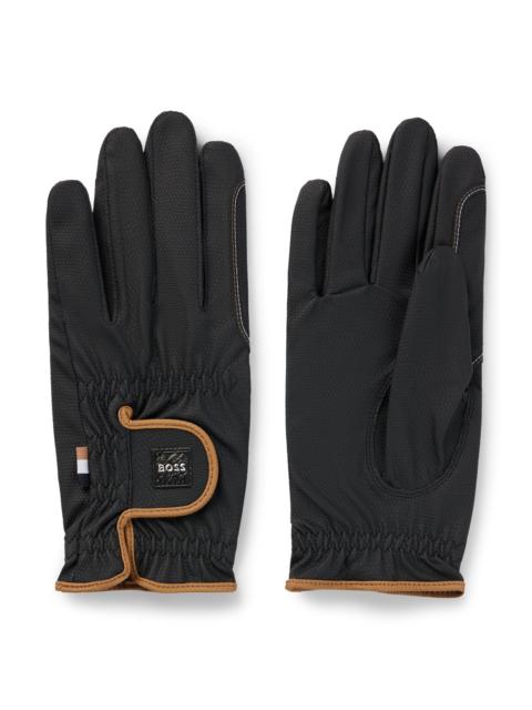 BOSS EQUESTRIAN RIDING GLOVES IN FAUX LEATHER