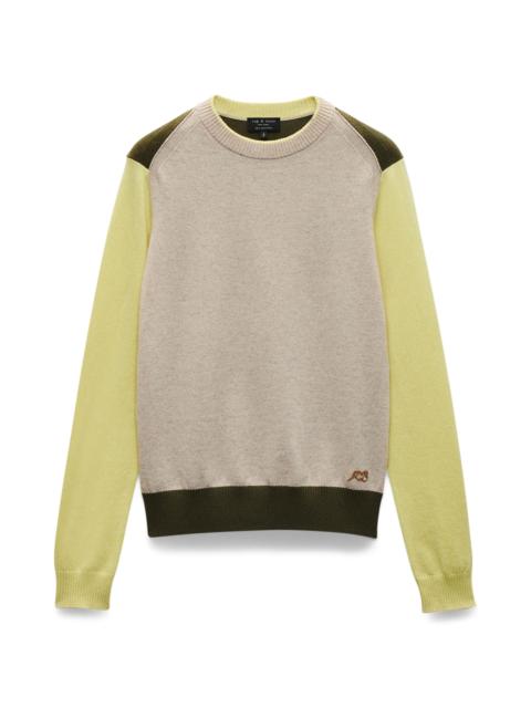 rag & bone rag & bone Taron Colorblock Wool Sweater in Oatmeal Multi at Nordstrom