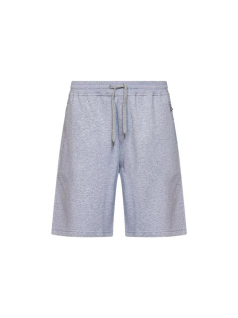 Brunello Cucinelli Brunello Cucinelli Men Grey Techno Cotton Fleece Bermuda Shorts