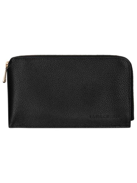 Longchamp Le Foulonné Pouch Black - Leather
