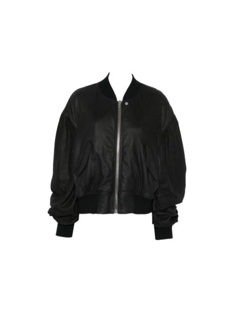 Rick Owens Leather Padded Bomber Jacket